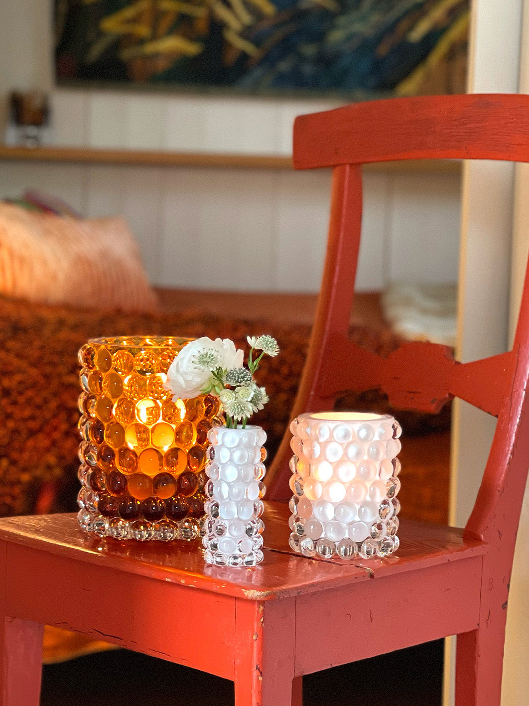 HURRICANE LAMP BOULE LARGE, Amber