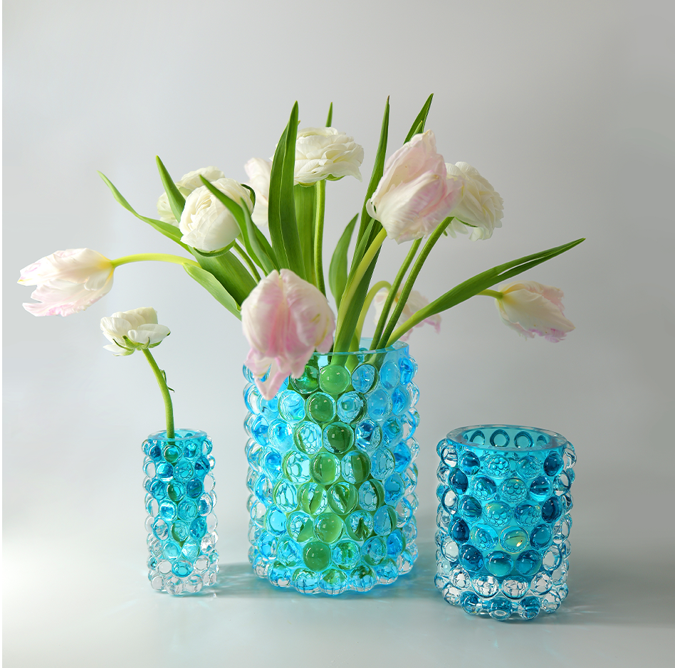 HURRICANE LAMP BOULE LARGE, Coral Blue Windlicht