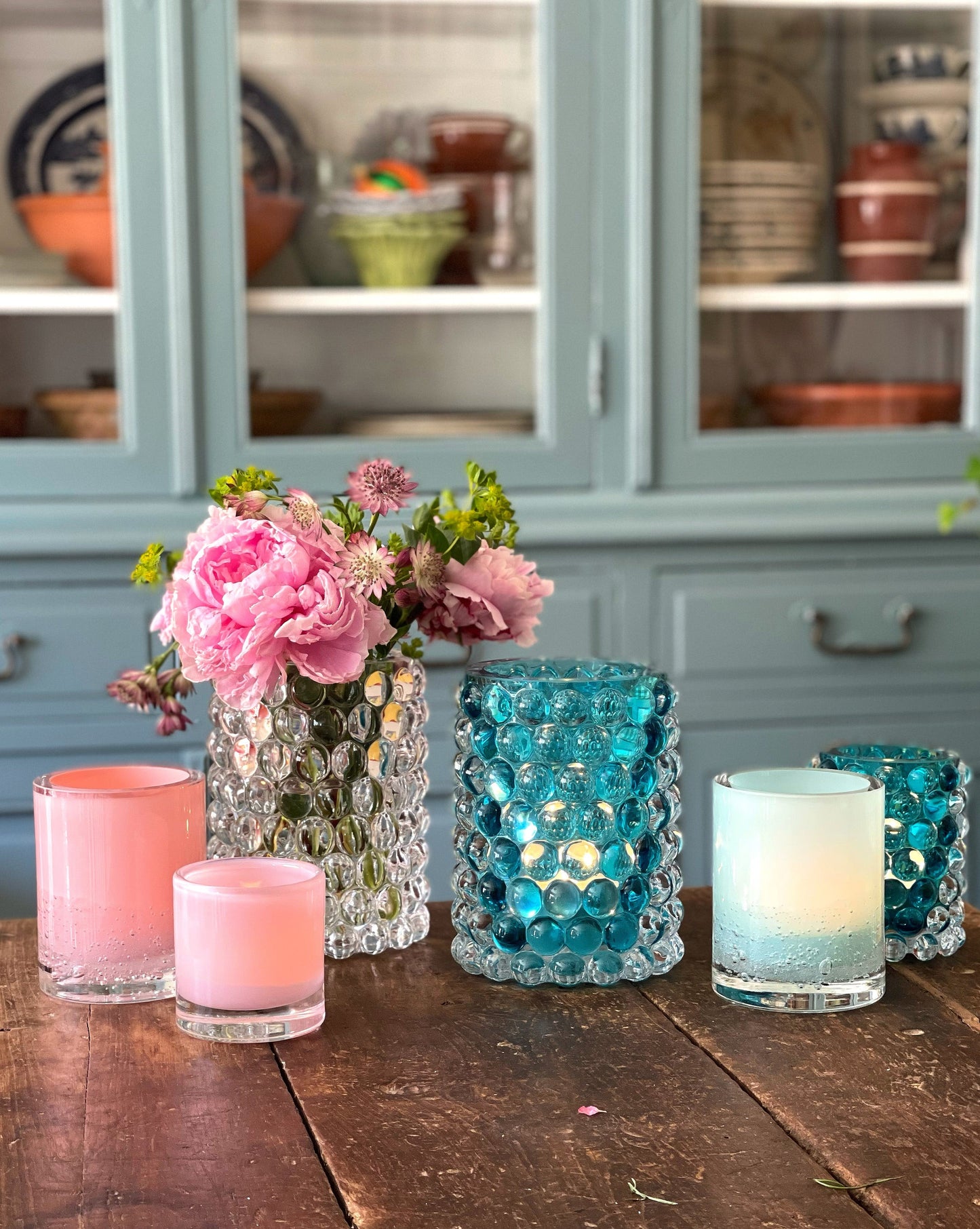 HURRICANE LAMP SODA, Aqua