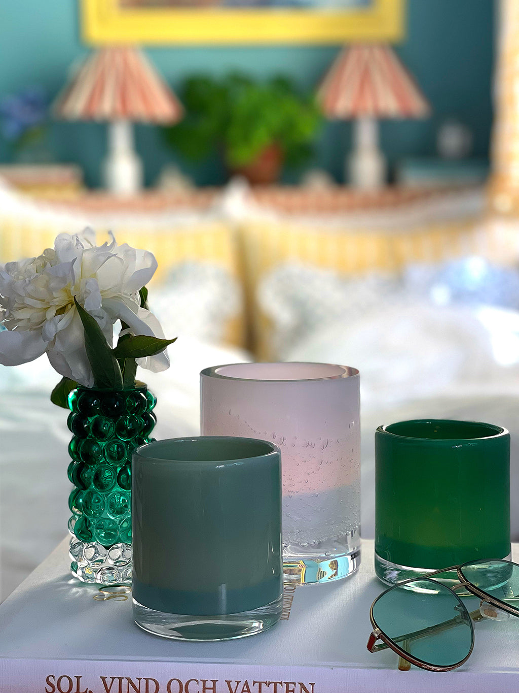 HURRICANE LAMP CANDY SMALL, Sage
