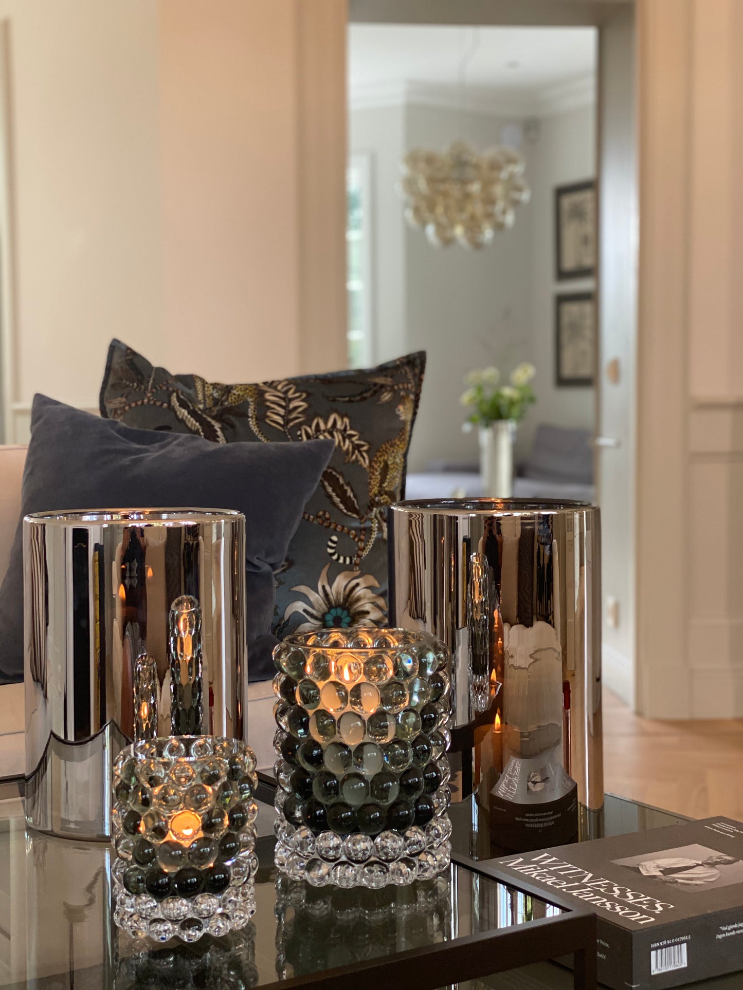 HURRICANE LAMP MEDIUM, Silver