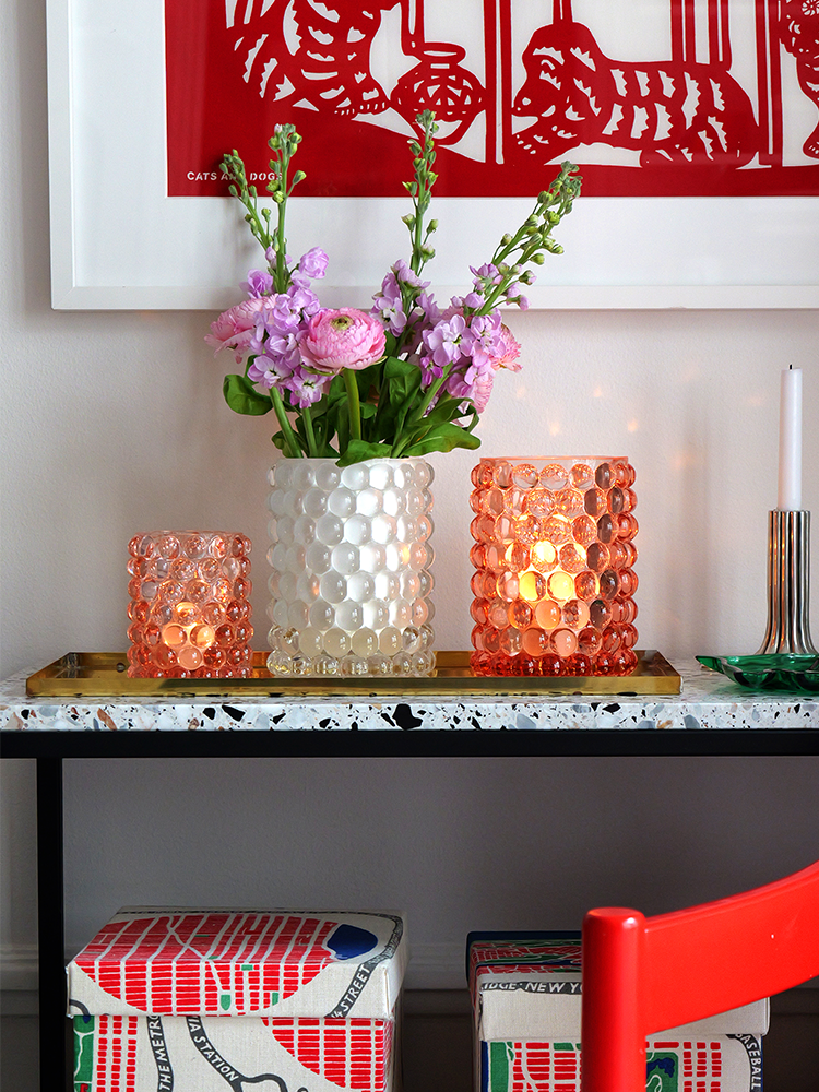 HURRICANE LAMP BOULE REGULAR, Rosé Windlicht