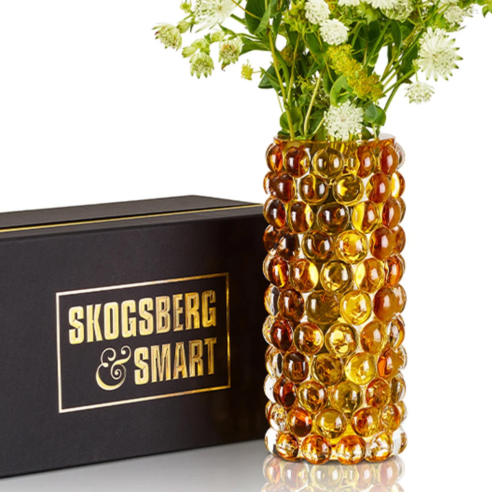 HURRICANE BOULE VASE, Amber