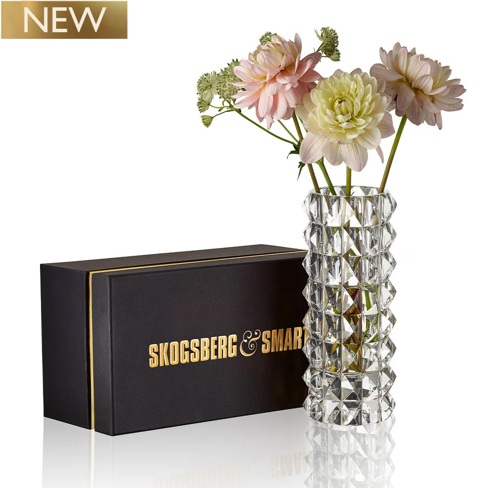 HURRICANE CRYSTAL VASE, Clear Stud